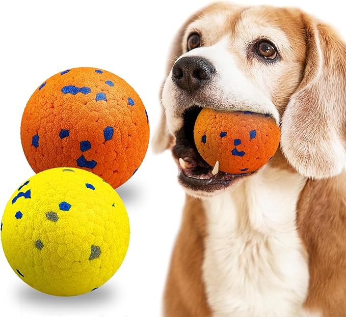 Dog Balls Indestructible Tennis for Dogs Durable Bouncy Dog Toy for Aggressive Chewers Interactive Dog Toys for Water Toy Fetch Balls 2 Pack