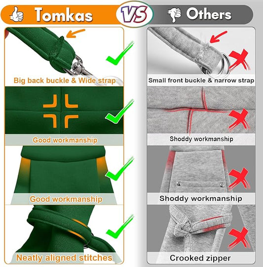 Tomkas Small Dog Cat Sling Carrier Puppy Purse Travel Wrap Soft Crossbody Pet Bag (Emerald Green, M - Classic Pocket & Classic Strap)