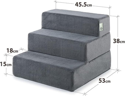 Zinus Easy Pet Stairs / Pet Ramp / Pet Ladder, Small, Charcoal