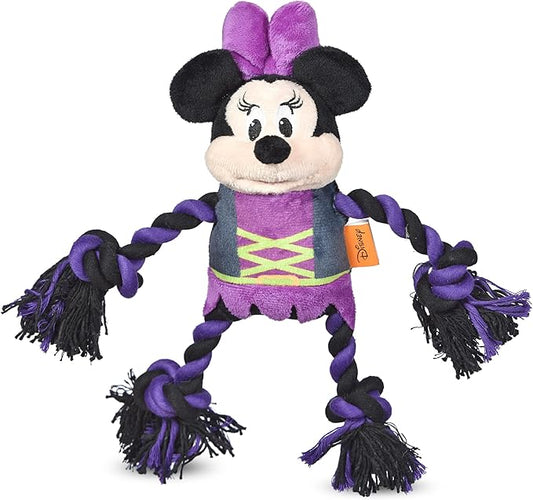 Disney Halloween Minnie Mouse Dog Toy - Cute Plush & Rope Pet Toy for All Dogs, A Mickey & Friends Stuffed Dog, Fun for All Dogs, Official Dog Toy Product of Disney for Pets - 12 Inch