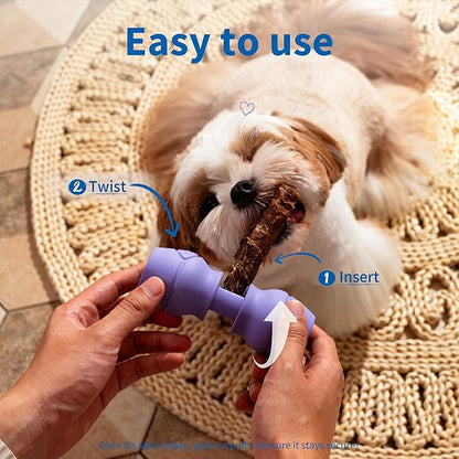 Chewise Bully Stick Holder, Improved Bully Sticks Holder, Ultimate Secure Heavy Duty, BPA-Free Safety Device to Prevent Choking, Fits Various Bully Sticks and Dog Sizes