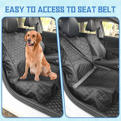 Front Seat Cover, Full Protection Dog Car Seat Cover with Side Flaps, Universal Captain Chair Seat Cover for Cars Trucks SUVs, Scratch-Proof, Nonslip, Easy to Install & Clean, Black