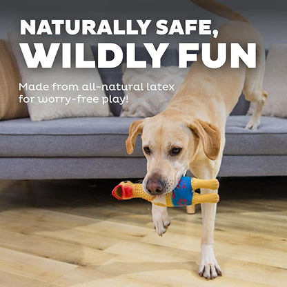 Outward Hound by Charming Pet Squawkers Earl Latex Squeaky Rubber Chicken Dog Toy,Funny Interactive Holiday Toy for Dogs,Large Size,(Pack of 2)