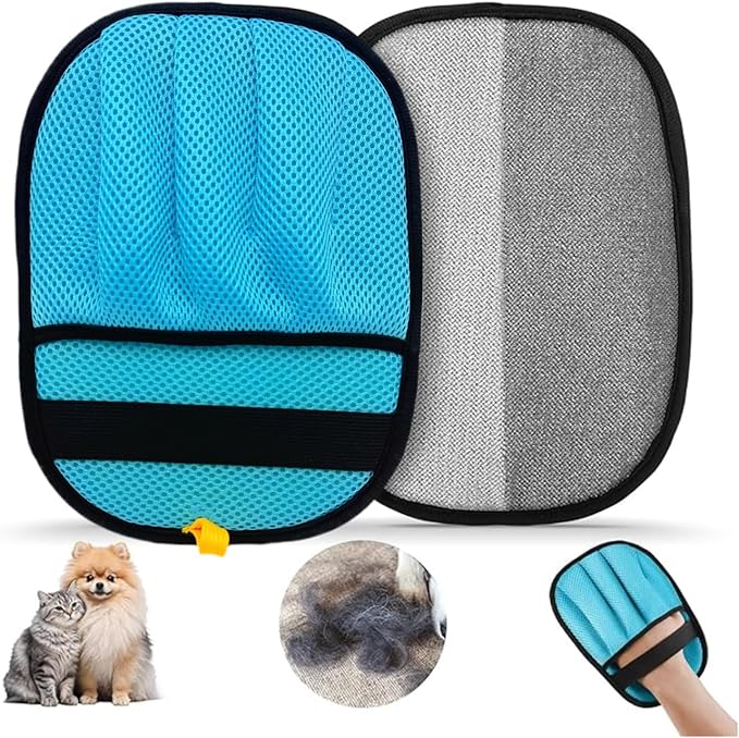 Pet Hair Removal Glove for Dogs & Cats, Upgraded 5-Finger Electrostatic Magic Brush & Reusable Pet Hair Remover for Clothing,Couch, Carpet, Car Seat, Car Bed,1PCS
