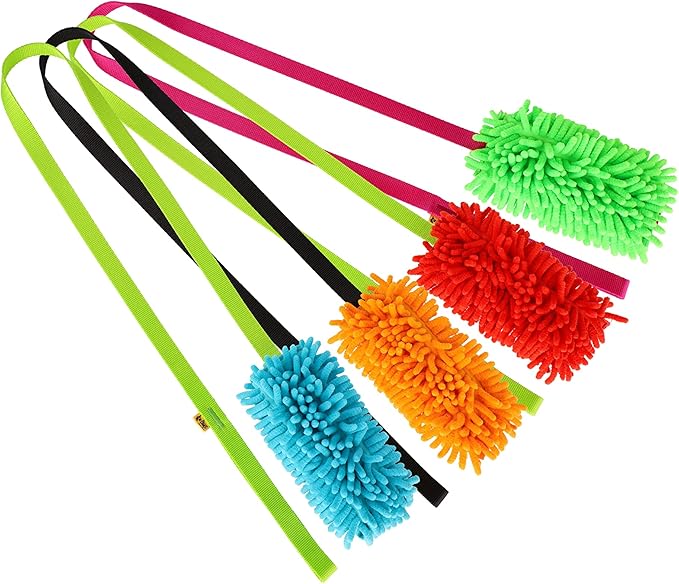 Dingo Waldemar Rutkowski Shaggy Nubby Plush tug Toy for Dogs, Training and Agility, Chasing Games and tug of war, Long Handle Assorted Color 15577