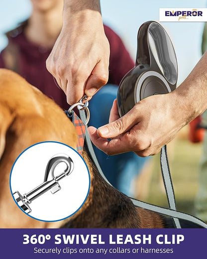 Emperor Pets 16 Feet Retractable Dog Leash Small Dogs - Up to 44lbs, Heavy Duty Leash Retractable 16 ft, Dog Leashes for Small Breed Dogs -GY16S