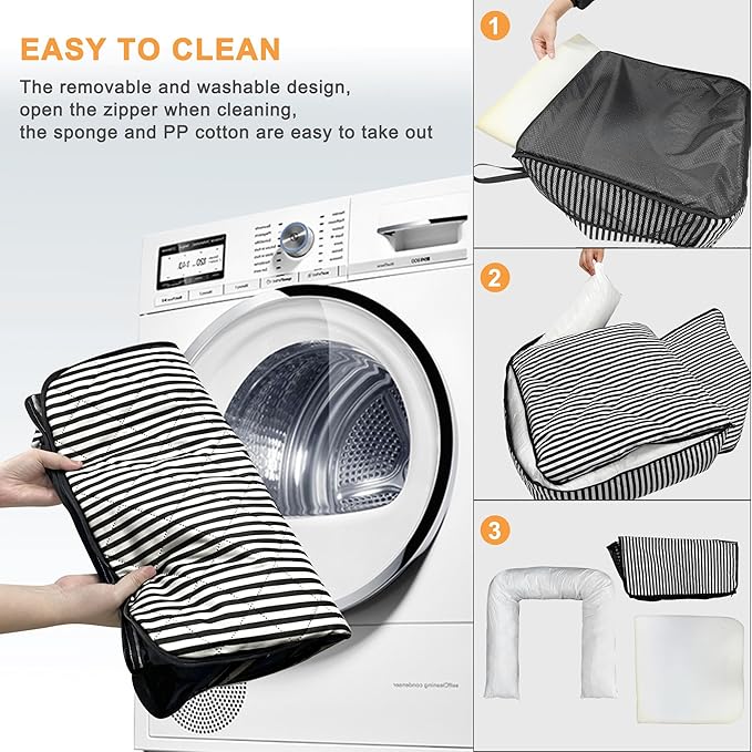 Dog Car Seat for Small and Medium Dogs, Booster Seat Sofa Pet Bed, Portable Car Travel Carrier Bed (Black Stripes,M)