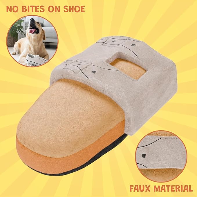 Shoe Parody Dog Toy – Funny Crinkle & Squeaky Dog Toys for Interactive Play and Training – Durable, Easy to Clean, Birthday Gifts for Small, Medium and Large Dogs