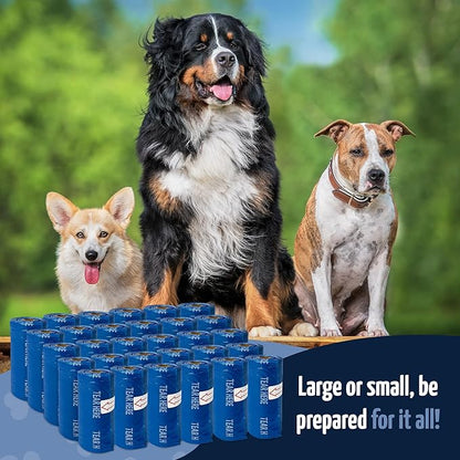 Reli. Biodegradable Dog Poop Bags Rolls (1200 Pack, 80 Rolls) | 9"x13" Poop Bags | Unscented, Leak Proof Oxobiodegradable Pet Waste Clean Up | Blue Eco-Friendly | 2 Leash Clip Holders Included