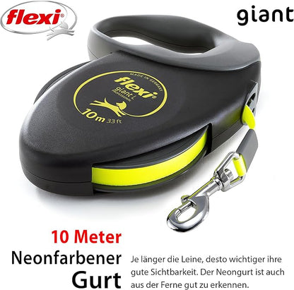 Flexi Giant Professional, Gurt, L: 10 M, Schwarz/Neon