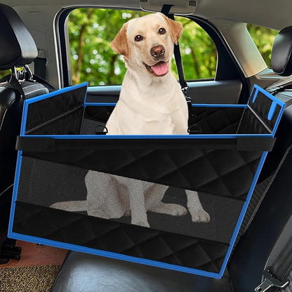 Back Seat Extender for Dogs (Black Blue S)