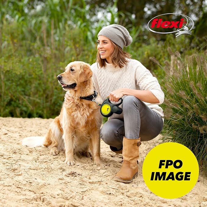 FLEXI Giant Tape Retractable Dog Leashes for Large Dogs Upto 110 lbs. – 26 ft., Black | Tangle Free Pet Walking Leash with One-Handed Brake, Pause, Lock | German Quality Product