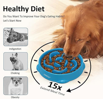 4 Cups Slow Feeder Dog Bowls Large Breed, Anti-Choking Pet Supplies, Maze Dog Food Bowl, Puzzle Feeder That Slow Down Eating