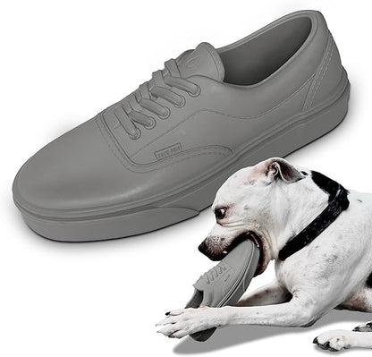 Shoe Dog Toy for Aggressive Chewers - Realistic Sneaker Heavy-Duty Toy for Small, Medium, Large Dogs - Tough Chew Toy - Cement Gray