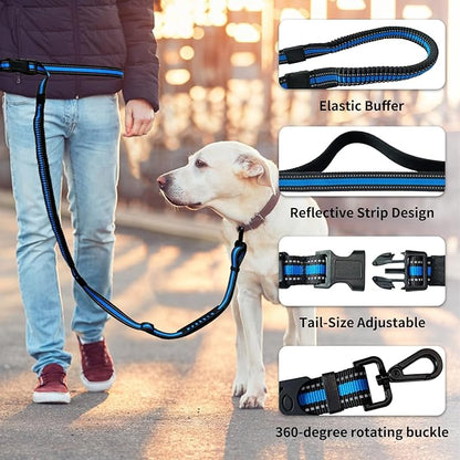 Hands-Free Dog Leash, Waist Leash for Dog Walking Hiking Running, 6.07-8.2ft Long Waist, Suitable for Puppy Medium and Large Dogs(Blue)