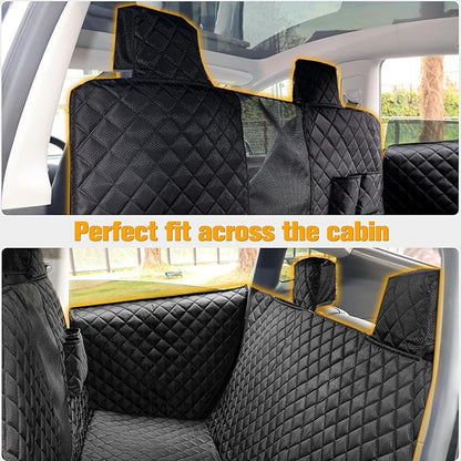 PETICON Dog Seat Covers for Tesla Model 3 & Y Back Seat with 2 Pack Door Protectors, 100% Waterproof Dog Hammock for Tesla with Mesh Window & Headrest Protection Prevents Scratches and Scuffs