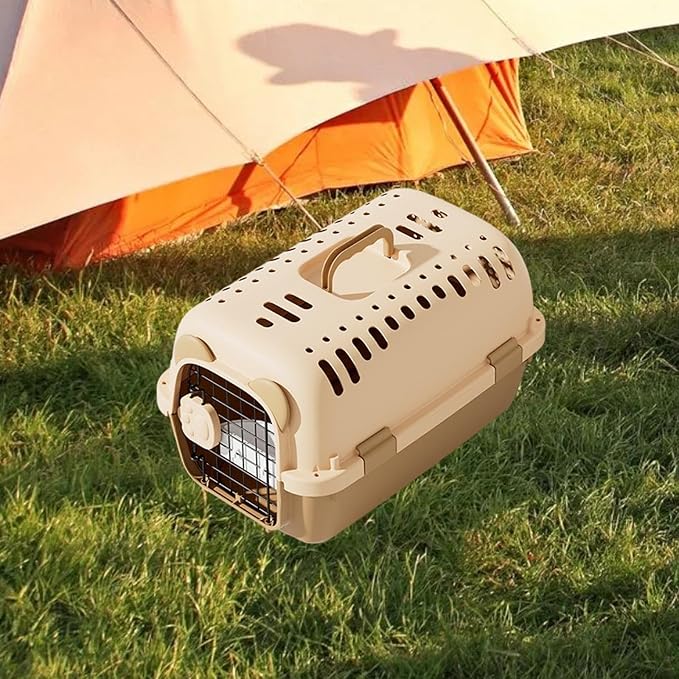 Dog Travel Carrier Dog Travel Kennel Multifunction Hard Sided Transport Box Cats Cage for Quick Trips Walking Hiking, S