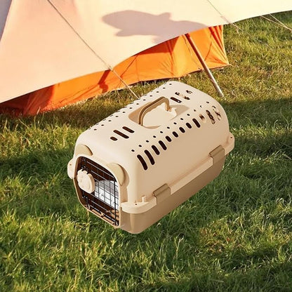 Dog Travel Carrier Dog Travel Kennel Multifunction Hard Sided Transport Box Cats Cage for Quick Trips Walking Hiking, S