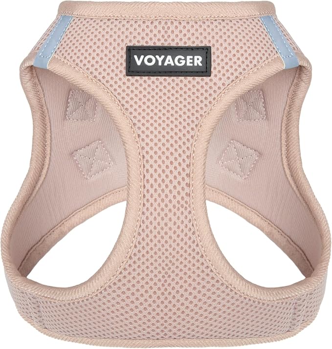Best Pet Supplies Voyager Step-in Air Harness - All Weather Mesh, Reflective, No Pull Harness for Dogs, Cats - Secure with Hook & Loop Fastener, Buckle, Double D-Rings - Khaki, XS