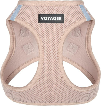 Best Pet Supplies Voyager Step-in Air Harness - All Weather Mesh, Reflective, No Pull Harness for Dogs, Cats - Secure with Hook & Loop Fastener, Buckle, Double D-Rings - Khaki, XXXS