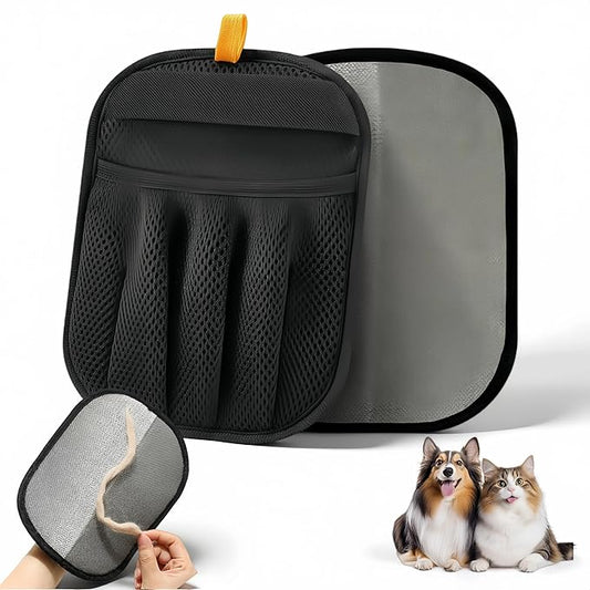 Pet Hair Remover Glove for Dogs & Cats – Reusable Electrostatic Lint Remover for Couch, Furniture, Carpet & Clothing, 5-Finger Design Pet Hair Removal Tool for Sofa, Car Seat & Bedding