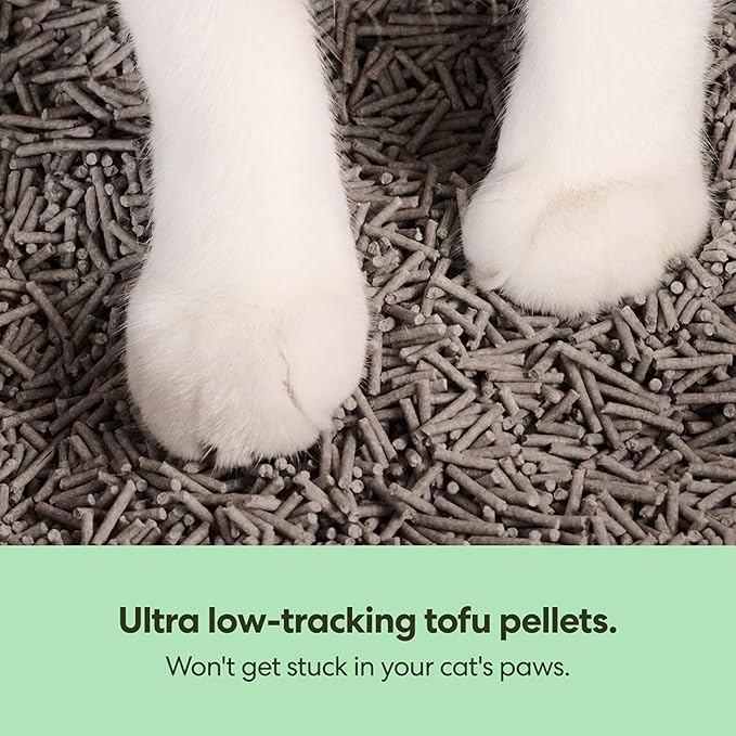 Tuft & Paw Really Great Cat Litter, Ultra Low Tracking Tofu Cat Litter, Clumping, Flushable, Odor Control, Dust-Free, Unscented - 9.25lbs x 2Bags (Charcoal)