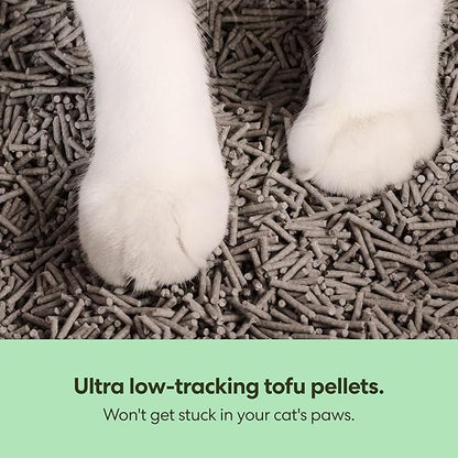 Tuft & Paw Really Great Cat Litter, Ultra Low Tracking Tofu Cat Litter, Clumping, Flushable, Odor Control, Dust-Free, Unscented - 9.25lbs x 2Bags (Charcoal)
