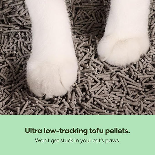 Tuft & Paw Really Great Cat Litter, Ultra Low Tracking Tofu Cat Litter, Clumping, Flushable, Odor Control, Dust-Free, Unscented - 9.25lbs x 2Bags (Charcoal)