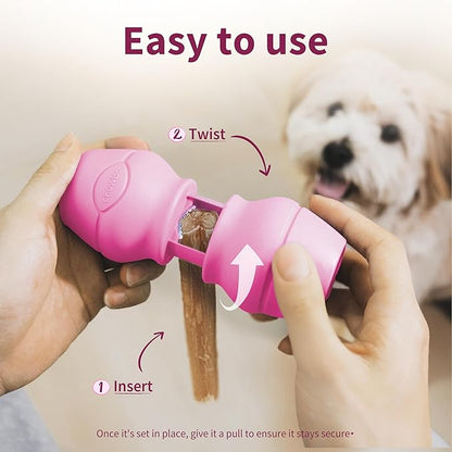 Chewise Bully Stick Holder, Improved Bully Sticks Holder, Ultimate Secure Heavy Duty, BPA-Free Safety Device to Prevent Choking, Fits Various Bully Sticks and Dog Sizes