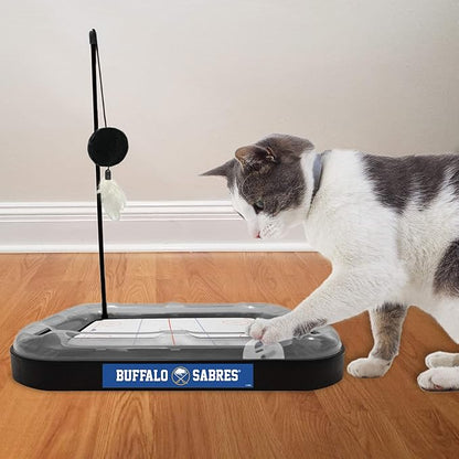 Pets First 5-in-1 NHL Buffalo Sabres Hockey Field Cat Scratcher Toy with Interactive Cat Ball Bell