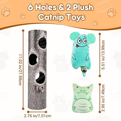 Homrich Interactive Cat Puzzle Toys for Indoor Cats, Hide Seek Funny Cat Toys with Plush Catnip Toys, Self Play Fun for Kitten Adult Bored Cats, Engages Hunting Instincts