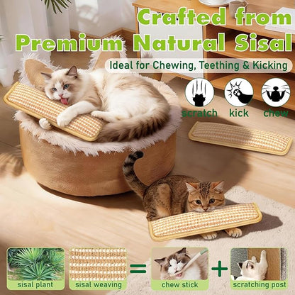 3 Pack Cat Toys, Organic Catnip Toys with Crinkle Sound, Interactive Sisal Cat Kicker Toy, Cat Chew Toy Pillow for Indoor Scratching & Chewing Fun