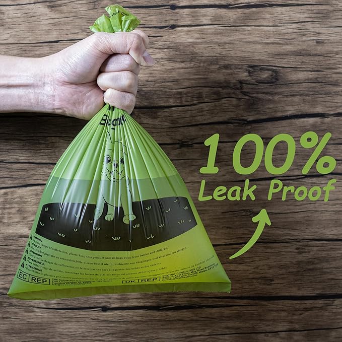 GREENER WALKER Poop Bags for Dog Waste, 1080 Doggy Waste Bags Extra Thick Strong 100% Leak-Proof (Green)
