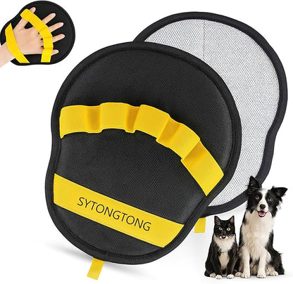 Newly Upgraded Pet Hair Removal Glove for Cats & Dogs,Reusable Electrostatic Pet Hair Gloves,Pet Hair Remover Tool for Clothing, Couch, Carpet, Car Seat (Yellow)