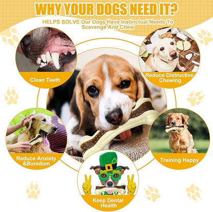 Sosation Dog Toys for Aggressive Chewers Indestructible Nylon Dog Bones Beef Flavor Teething Chew Toys Bones for Large Puppies(Medium)