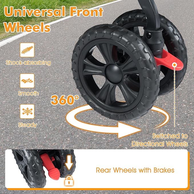 PETSITE Double Pet Stroller, Foldable Double Dog Stroller with 2-Seater Carrier, Adjustable Sunshade, Removable Pad, Safety Belt, Storage Basket, 4-Wheel Pet Travel Cart for 2 Puppies & Cats (Navy)