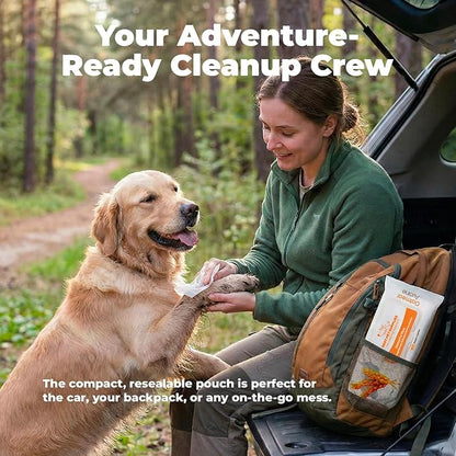 Best Pet Supplies 8" x 9" Large Unscented Dog Wipes - Cleaning and Deodorizing for Paws and Coat - Gentle Formula with Oatmeal Vitamin E for Puppies and Cats - 400 Count