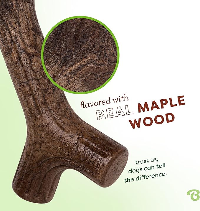 Benebone Maplestick Real Wood Durable Dog Chew Toy, Made in USA, Medium