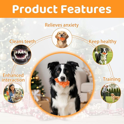 Dog Chew Toy-Tough&Durable Dog Toys for Aggressive Chewers,Christmas Tree Style&Beef Smell Squeaky Chew Toy -for Small Medium and Large Dogs.