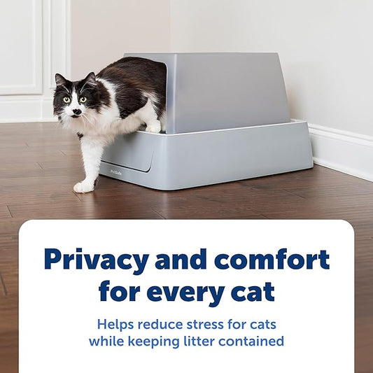 PetSafe ScoopFree Litter Box Privacy Cover - Convenient Potty Cover with Minimalist Cabin Design & Durable Construction - Removable Hood for Skittish Cats - Washable & Travel Friendly