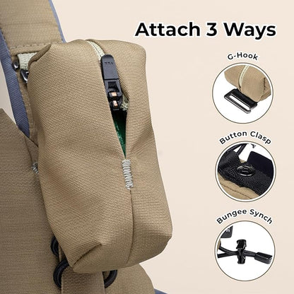 Poo Pouch – Recycled Nylon Dog Waste Bag Holder with Reflective Accents & Modular Strap Attachment for Walks & Travel (Grove)