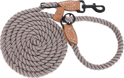 Mile High Life Hands Free Dog Leash, Crossbody Waist Leash with Genuine Leather Connection, Multifunctional Adjustable Slip Lead for Dog Walking Running (Camel, 8FT)