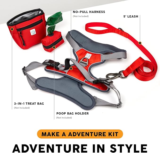 Embark Adventure Dog Leash – Strong & Sturdy for Small, Medium & Large Dogs (Red, 5 Ft)