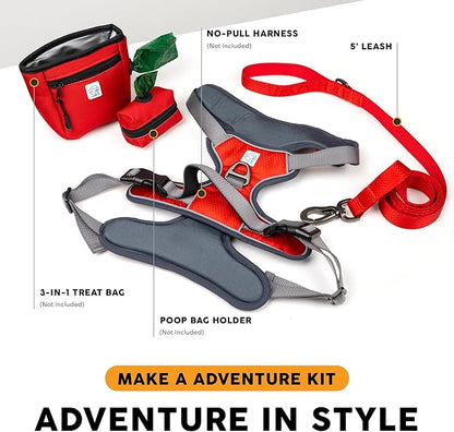 Embark Adventure Dog Leash – Strong & Sturdy for Small, Medium & Large Dogs (Red, 5 Ft)