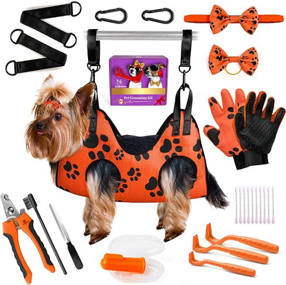 2025 16-in-1 - Dog Grooming Hammock - Dog Hanging Harness for Nail Trimming - Pet Grooming Hammock - Dog Sling for Nail Trimming - Dog Nail Trimming Hammock - Dog Holder for Nail Trimming