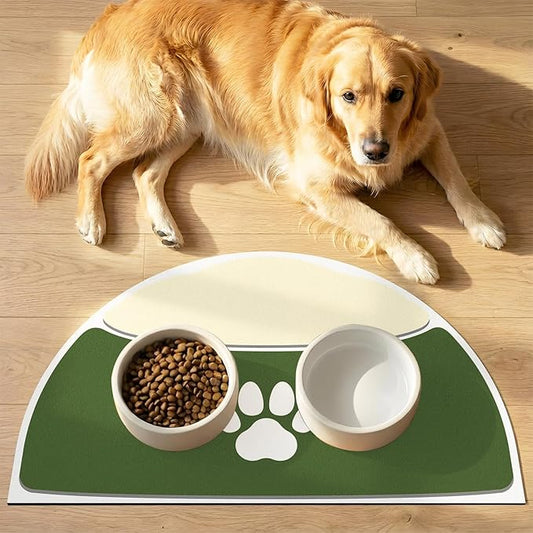 Pet Feeding Mat 28''x17'', Quick Dry & Absorbent Pet Mat for Water Bowl, Anti-Scratch Cat Mats for Food Bowls for Feeding Stations, Large Cat Dog Food Bowl mat for Indoor & Outdoor Use