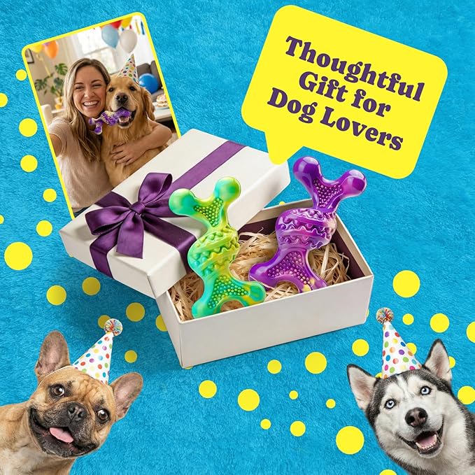 Dog Toys for Aggressive Chewers: Larger Size, Weighing 400g, 2 Pack Tough Dog Toy for Medium & Large Dogs Weighing 30-110 lbs, Indestructible Dog Chew Toys