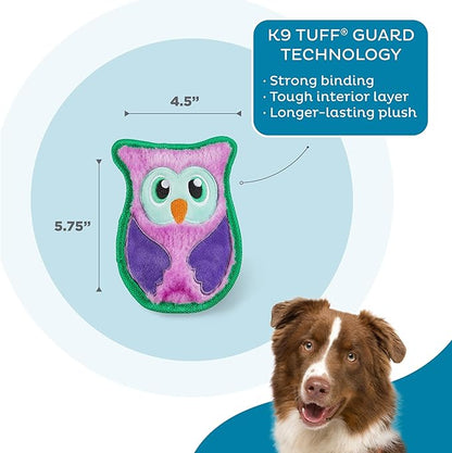 Outward Hound Durablez Minis – Squeaky Plush Dog Toy,No Stuffing for Less Mess,Interactive & Tough,Jumbo Squeaker,Puppies & Small Dogs,Owl,5.8",(Pack of 2)