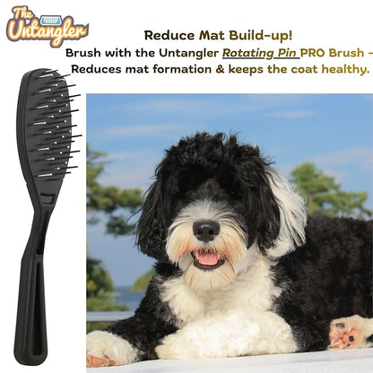 Pet comb with silky smooth rotating teeth for easy mat removal without pain to your pet (7" Sky Blue)