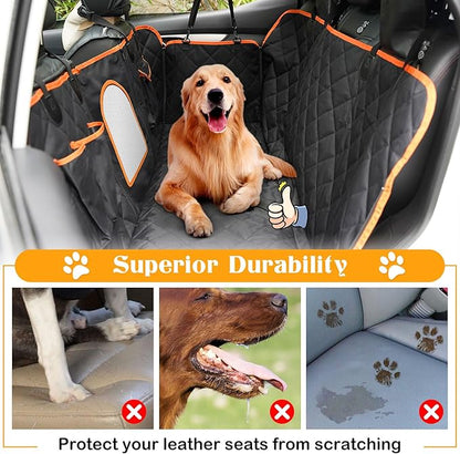 Dog Seat Cover for Tundra/Tacoma/Silverado/Nissan Frontier, 4-in-1 600D Scratchproof Pet Seat Cover Waterproof Dog Hammock Backseat Protection for Trucks (X-Large (60" W x 64" L))